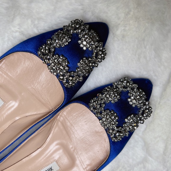 ❤️SOLD❤️Manolo Blahnik hangisi flats royal blue 35.5 - Picture 5 of 10